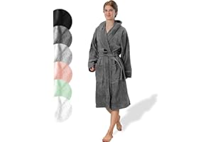SIEGENTHAL® Damen Bademantel Frottee Velour 100% Baumwolle mit Kapuze Flauschig Kurz Knielang