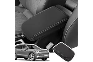 LANGBEAN Funda Reposabrazos para VW Tigua-n 3 2024 2025 2026, Consola Central Apoyabrazos Protección en Cuero de PU con Esponja Gruesa, Cubierta Reposabrazos Accesorios Elevar el Reposabrazos, Negro