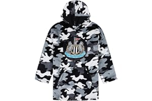 Newcastle United Football Club Boys Camouflage Fully Lined Luxury Fleece Hoodie, Oversized Fleece Blanket Hoody