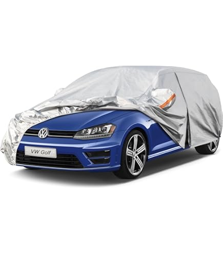 Kayme Autohoes Waterdicht Ademend voor VW Golf Variant/Alltrack (2007-2025), 7 Layer Full Garage Car Cover voor Regen Zon Stof Bescherming, Auto Cover met Reflecterende Strepen
