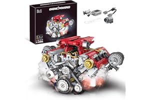 muuchuu Technik V8 - Jouet de construction moteur pour adultes - Kit de modélisation avec moteur/lumière/fumée - Projet de bricolage MOC STEM - Cadeaux pour enfants et adolescents - 14+ (3201 pièces)