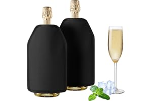 AUROAY 2PCS Funda Enfriadora de Botella de Vino, Enfriador Rápido para Vino Cubierta Refrigeradora Wine Cooler de Gel Refrigerador Bolsa Enfriador para Vino Espumoso Champán Cerveza