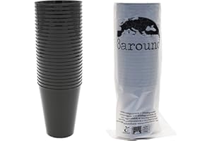8around- Vasos Plástico Flexible Reutilizable Lavable Irrompible 500cc. Coctel Mojito Cubata Sidra Fiesta Camping Halloween (25 Vasos Negros)
