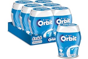 Orbit Bote de Chicles Sin Azúcar Sabor Menta, Fresco, Intenso y de Larga Duración en formato Gragea (6 x 46 chicles)