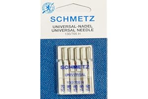 SCHMETZ - Agujas para máquina de coser universales (regular), varios tamaños 70/10, 80/12, 90/14 paquete de 5
