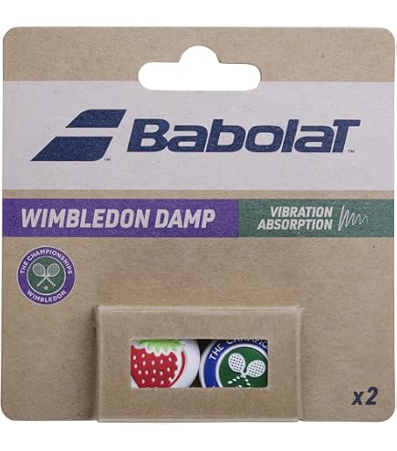 Babolat Lot De 2 Antivibrateurs Aero Damp – Gris Jaune Blanc, Absorption Max, Compatible Pure Aero & Autres Raquettes