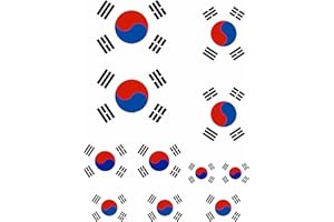Daged FS Lot de 11 autocollants autocollants pour drapeaux Corée du Sud - Pour voiture, moto, motard, bureau