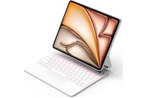 Bettdow for iPad Air 13 Inch M2 2024/M3 2025 Magnetic Keyboard case, UK Layout Floating Cantilever Stand, Trackpad with Backlit Keyboard for iPad Pro 12.9 6th/5th/4th/3rd Gen, Air 13" 2024/2025, White