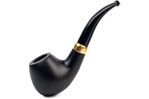 DR WATSON Dr. Watson - Fajka tytoniowa, klasyczny kształt Bent Dublin, ręcznie wykonana z drewna klonowego, pasuje do filtra 9 mm (Czarna)