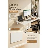 Lara Katlanır Duvar &Ccedil;alışma Masası Mutfak Balkon Hobi Masası, Beyaz