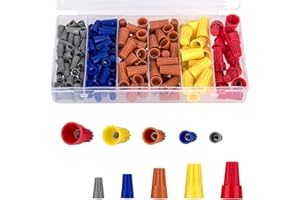 woshilaoDS 180 Pcs Electrical Wire Connectors, Screw-On Terminals Wire Caps, Twist Nuts Caps, Spring Insert Wire Nuts Connectors, Cable Connectors, Electrical Wire Cap Quick Connection Terminals