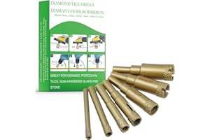 GARHWAL Zestaw wierteł do płytek, diamentowe otwornice Ø 6-18 mm, diamentowa koronka wiertnicza do twardych płytek, idealne otwory w granitu, ceramice, murze, szkle, marmurze i płytkach