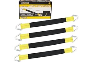 XSTRAP STANDARD XSTRAP 4 Pack of 24 x 2" Axle Strap with Protective Sleeve and D-Ring for Securing Car Transport, Axle Tie Down Straps - 3333 Lb. Capacity 10,000 Breaking Strength