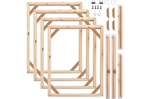 LOLYSIC 4 Pack Wooden Frames Canvas Stretcher Bars 30x40cm Solid Pine Wood Frames DIY Frames Kit Self Assembly Canvas Frames for Oil Paintings Number Diamond Painting (11.8 x 15.7 inch)