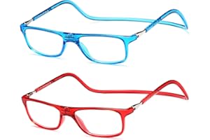 NEW VISION Gafas Presbicia Hombre 2 PACK, Gafas de Presbicia Cierre Imán, Longitud Ajustable, Gafas De Lectura para Hombre y Mujer, NV2904 (Br, 1.5, x)