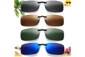 Begpoee 4 stycken solglasögon klämma, kantlösa närsynthetsglasögon, för män och kvinnor, förare glasögon, UV 400 skydd, lämplig för körning, fiske, bergsklättring och resor utomhus