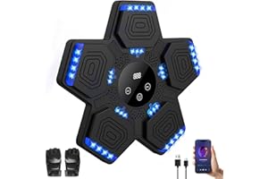 LPQKCcY Music Boxing Machine, Smart Musical Boxing Machine with Gloves, Punching Machine Wall Mounted with Led Light & Bluetooth, Music Punch, Boxing Equipment for Kids and Adults