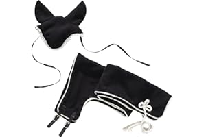 Panduro Hobby Horse Outfit Set - Long Luxury Blanket & Hood for Stick Horses - Black Fleece