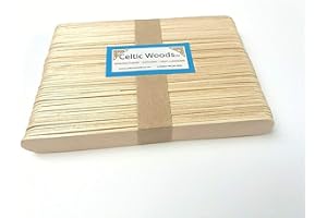 CELTIC WOODS Large Eco Wooden Lollipop Ice Lolly Pop Craft Sticks 150mm x 18mm - Pack of 50
