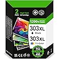 303XL Ink Cartridges Black and Colour Replacement for HP 303 Original Ink Cartridges Combo Pack, Printer Ink 303 for Envy Photo 7134 7830 6232 6230 7130 6220 6234 7100 7155 7800 7834 7855 7864 TANGO X