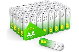 GP Extra Alkaline AA Batterien 1,5V Longlife | 40 Stück R6 Batterien AA Mignon | Neue G-TECH Technologie - stabile Leistung, Lange Lebensdauer, patentierter Auslaufschutz