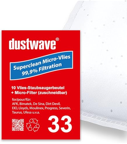 Megapack – 20 Sacchetti per aspirapolvere adatti per aspirapolvere ECG – VP 915 – dustwave® marchio/Made in Germany + con microfiltro