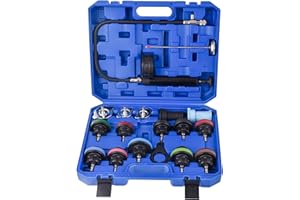 LXNEER 18pc Cooling System Radiator Coolant Pressure Tester Kit with Hand Pressure Pump, Engine Coolant Pressure Test Kit Water Tank Leak Detector Tester Tool for Cars Trucks SUVs