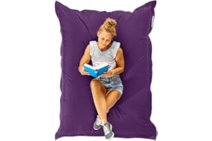 Green Bean© Poltrona a sacco XXL 140x180cm 380 Litri Bambini & Adulti Imbottitura Perle EPS Gigante Grande Esterno Lavabile Impermeabile Cuscino per sdraiarsi per pavimento Sedia Viola