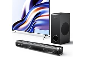MEVOSTO Sound Bar per TV con Subwoofer, 2.1CH Sound Bar TV con 5,25'' Woofer, 12L Sistema Audio Surround con Bassi Profondi per PC Gaming, BT5.0/ARC/OPT/AUX, Bassi e Alti Regolabili per Home Theater