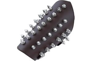 Choomomo Unisex Faux Leather Gauntlet Wristband with Metal Spikes Studded Arm Armor Cuff Costumes