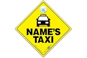 IWANTTHATSIGN.COM personnalisé Signe de taxi, TAXI Panneau voiture, mini Câble plaque, We Will Ajoutez votre Chosen nom à créer propre Noir Bébéà bord Style, à bord, autocollant,