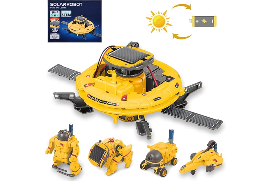 OMWay 𝑺𝑻𝑬𝑴 𝑺𝒐𝒍𝒂𝒓 𝑹𝒐𝒃𝒐𝒕 𝑻𝒐𝒚𝒔, 6-in-1 Educational Science Kits for Kids Age 8, Building Space Robotics Kit, Birthday Gifts Present for 9 10 11 12 13 14 Year Old Boys Teens