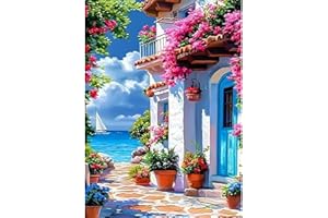 CEOVR COVER Diamond Painting Kit Paesaggio,30x40cm DIY Pittura Diamante Kits,Mosaico Diamanti Painting per Decorazioni Casa,Città di Mare