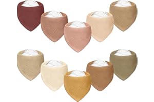 Miyacare 10 Stück Lätzchen Baby Dreieckstuch, Super Saugfähige,100% Baumwoll, Halstuch Baby, mit 4 Verstellbares Druckknopf, für Baby Jungen und Mädchen