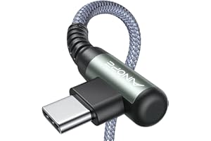 AINOPE kabel USB C, 3,1 A, szybkie ładowanie, 1 m + 1 m, kątowy, trwały pleciony, nylonowy, USB-A do USB-C, kompatybilny z Galaxy S20, Note 9, 8, S9, S8 Plus, S10, V30