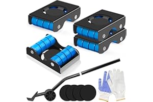 FALUCKYY Furniture Transport Roller Set, Upgraded 11PCS Brakeable Furniture Lifter with 4 Sliders, Lever & Gloves - Appliance Mover for Sofa, Fridge, Washer, 350KG Load Capacity