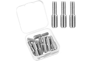 LIYIJIKEJI 15 x Doppel Ende Gewindebolzen, Doppelend Gewindestifte Schraube, Edelstahl Gewindeadapter M6x1 zu M8x1,25 Reduzierschraube, Gewindebolzen Reduzierer Adapter für Möbel(M6x1 zu M8x1,25)