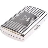 Quantum Abacus Zigarettenetui aus hochwertigem Stahl, elegant zurückhaltend Dank feiner Riffelung, für 12 Zigaretten, Mod. 79