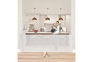 The Fellie Türschutzgitter Ausziehbar, Extra Breit Treppenschutzgitter 0-300cm, Treppenschutzgitter ohne Bohren, Schutzgitter Treppe für Kinder und Haustiere, Geeignet für Innen & Außen, 86 cm Höhe