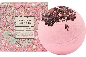 William Morris At Home Bath Bomb 200g, Scented Rose Petals, Beauty Gift for Her or Housewarming Gift, Feel Relaxed and Uplifting, Cruelty and Vegan Friendly