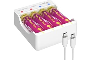 ANSMANN Pure Power litiumladdare med 4 uppladdningsbara AA-batterier med hög kapacitet och laddningsmodul, lång batteritid, s