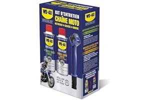 WD-40 Specialist Moto • Kit Chaîne Moto • Graisse Chaîne Moto + Nettoyant Chaîne Moto + Brosse de nettoyage