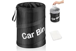 Zacro Car Bin with 5 Garbage Bags - Foldable and Water Resistant Auto Trash Bag Camp for Garbage and Litter Storage and Collection