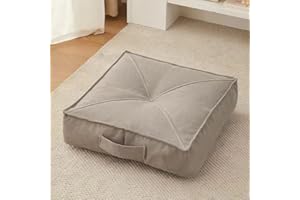 YOUGANG Cuscino rialzo extra spesso 15 cm, rotondo/quadrato, 100% cotone, per poltrona, auto, ufficio, sedia per anziani postoperatori, sedia a rotelle (quadrato, grigio chiaro, 40 x 40 x 15 cm)