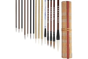 Linkstyle Lot de 15 Pinceaux Calligraphie Chinoise, Tailles Mixtes Pinceau Japonais Sumi éCriture Pinceaux Dessin pour DéButants