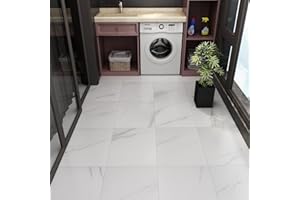 Livelynine 16 płytek z PCW, wykładzina podłogowa winylowa, samoprzylepna, jasnoszara, 30 x 30 cm, kafelki, laminat, imitacja płytek, marmur zmywalny, do kuchni, łazienki, salonu, sypialni, korytarza