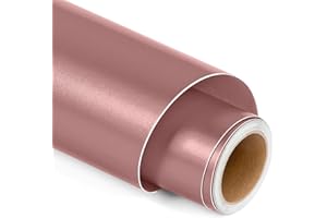 LYA VINYL Matte Metallic Permanent Vinyl for Cricut, 12" x 5FT Rose Gold Self Adhesive Vinyl Roll for Cricut and Silhouette Cameo, Rose Gold Vinyl for Party Decoration, Window Stickers, Home Decor