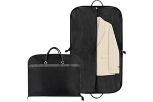 MXTIMWAN 60 X 100 cm Portatrajes Hombre Viaje, Bolsas con Cremallera, Fundas Ropa para Trajes Abrigos Vestidos de Noche | Negro