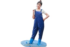 WANSIMAN Women Hunting Chest Waders With Boots,Fishing Waders With Pockets With Belt,Wading Pants Crosswater,Waterproof,Breathable,for Fly Coarse Sea Fishing,Leisure,Gardening,Outdoor Hunting