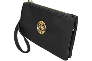FASHION CHOICE Small Clutch Bags with Wristlet and Long Adjustable Strap - Packaged With FREE Elegant Tiana Marie Dust bag